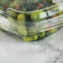 125cc Clear - Fresco Hinged Salad Container Quarter View