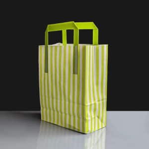 Lime Candy Striped SOS Bags 180x80x230mm