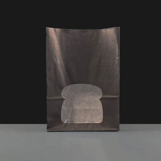 Black Film Lined Deli Bag with Window Black Film Lined Deli Bag