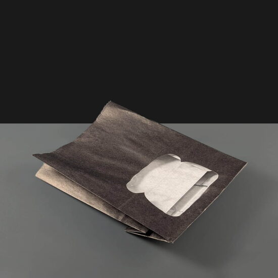 Black Film Lined Deli Bag with Window Black Film Lined Deli Bag