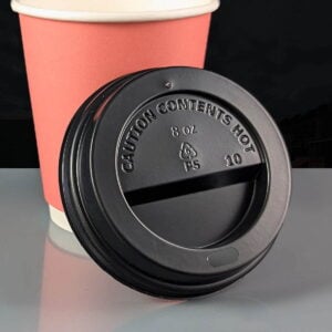 Black Sip Thru Lid 80mm
