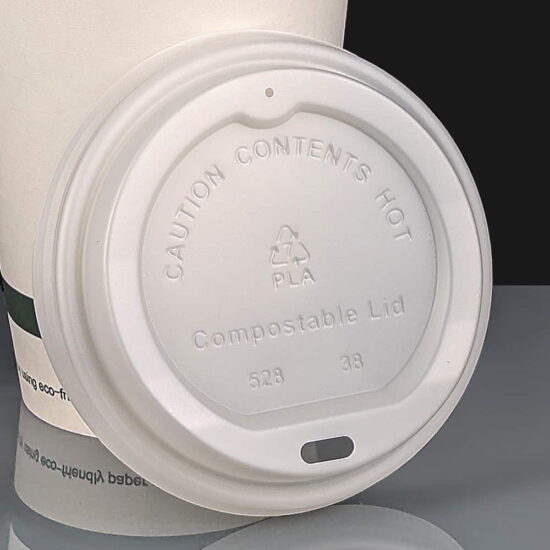 12 & 16oz Compostable Hot Drink Paper Coffee Cup Lid - Outside 12 & 16oz Compostable Hot Drink Paper Coffee Cup Lid - Outside