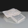 4 compartment white plastic container and lid
