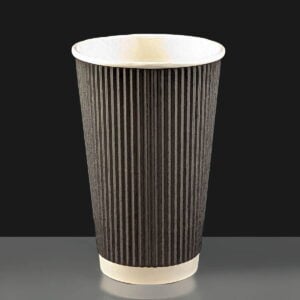 16oz Black Ripple Coffee Cup