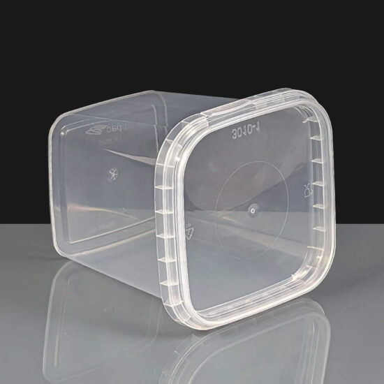 520ml Clear Square Tamperproof Container and Lid 520ml Clear Square Tamperproof Container and Lid