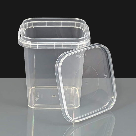 520ml Clear Square Tamperproof Container and Lid 520ml Clear Square Tamperproof Container and Lid