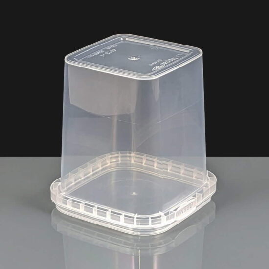 520ml Clear Square Tamperproof Container and Lid 520ml Clear Square Tamperproof Container and Lid