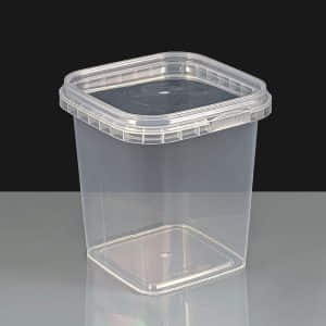 520ml Clear Square Tamperproof Container and Lid 