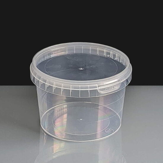 565ml Clear 93mm Diameter Tamperproof Container and Lids 565ml Clear 93mm Diameter Tamperproof Container and Lids