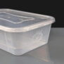 650cc Clear Rectangular Plastic Container and Lid