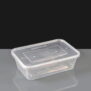 650cc Clear Rectangular Plastic Container and Lid 
