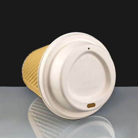 Biodegradable Bagasse Sip-Thru Lid for 8oz Paper Coffee Cups Biodegradable Bagasse Sip-Thru Lid for 8oz Paper Coffee Cups