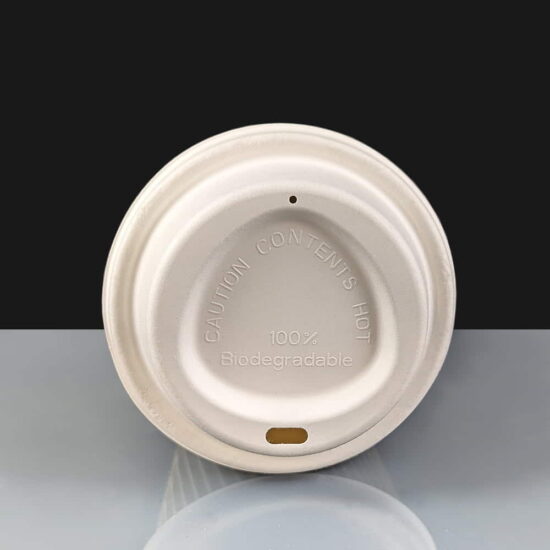 Biodegradable Bagasse Sip-Thru Lid for the 12 & 16oz Paper Coffee Cups Biodegradable Bagasse Sip-Thru Lid for the 12 & 16oz Paper Coffee Cups