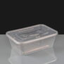 750cc Clear Rectangular Plastic Container and Lid