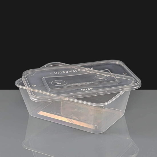 750cc Clear Rectangular Plastic Container and Lid 750cc Clear Rectangular Plastic Container and Lid