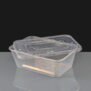 750cc Clear Rectangular Plastic Container and Lid
