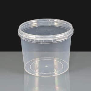 800ml Clear 122mm Diameter Tamperproof Container and Lid