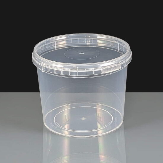 800ml Clear 122mm Diameter Tamperproof Container and Lid