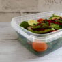 800ml Rectangular Tamper Evident Container and Lid Upside Down