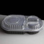Deluxe 3 Comp Black Microwavable Container
