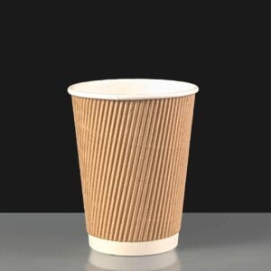 8oz Kraft Ripple Paper Coffee Cups