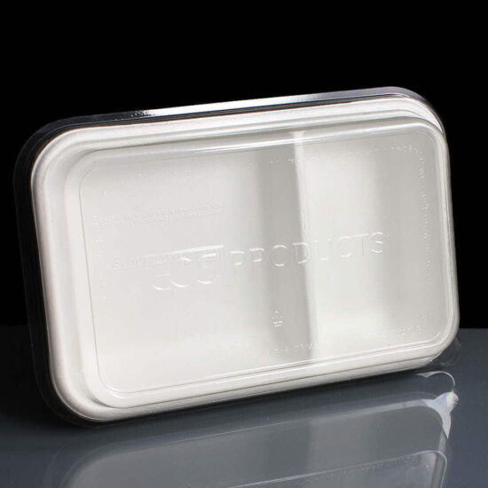 Bagasse tray with optional lid Bagasse tray with optional lid