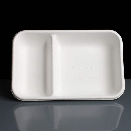 Bagasse tray with optional lid Bagasse tray with optional lid