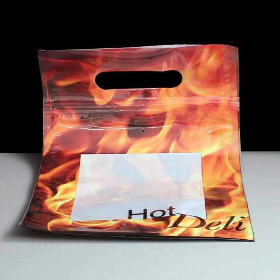 Small hot deli food bags flat pack front Small hot deli food bags flat pack front