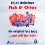 Medium Fish and Chips Printed Plastic Carrier Bag