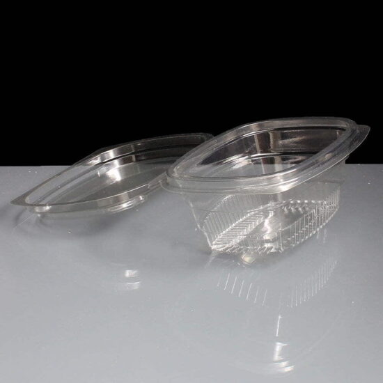 250cc Clear - Fresco Hinged Salad Container 250cc Clear - Fresco Hinged Salad Container