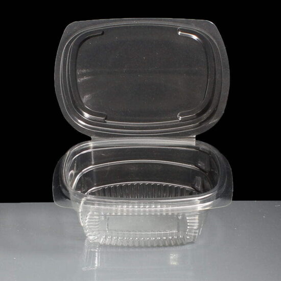 250cc Clear - Fresco Hinged Salad Container Front 250cc Clear - Fresco Hinged Salad Container Front