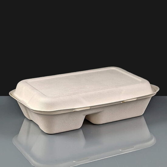 2 Compartment Compoastable Kebab / Burger and Chips Box 
