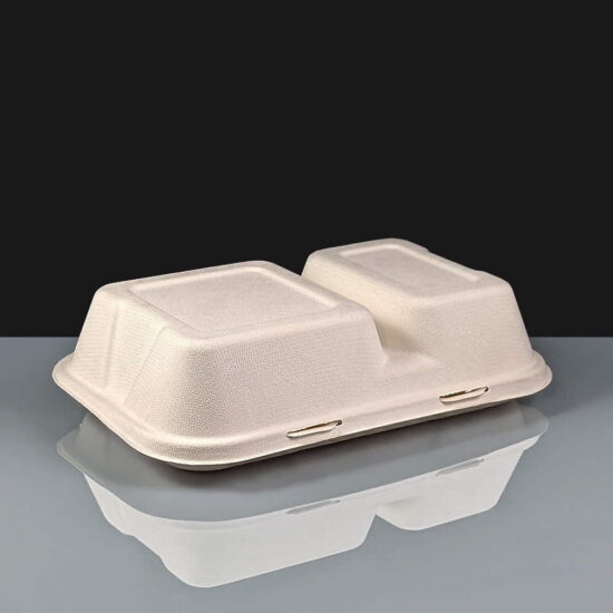 2 Compartment Compoastable Kebab / Burger and Chips Box - Closed 2 Compartment Compoastable Kebab / Burger and Chips Box - Closed