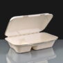 2 Compartment Compoastable Kebab / Burger and Chips Box - With Food