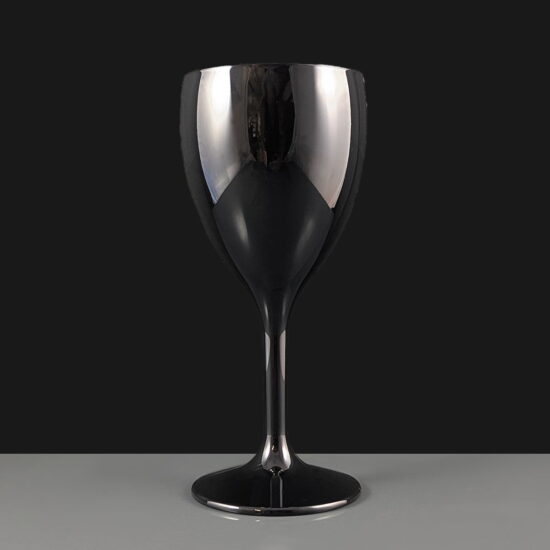 Black Plastic Wine Glass