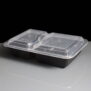 Two Compartment Black Plastic Container