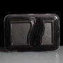 Two Compartment Black Plastic Container Back