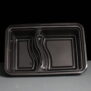 Two Compartment Black Plastic Container Inside
