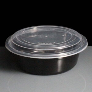 10855.32 - 32oz Round Black Containers and Lid