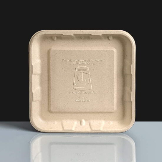 Home Compostable Bagasse Produce Tray 5x6 Home Compostable Bagasse Produce Tray 5x6