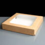 Kraft cardboard pie boxes with film lid