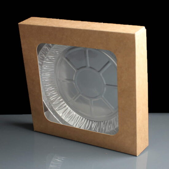 Kraft cardboard pie boxes with film lid with R0687 foil Kraft cardboard pie boxes with film lid with R0687 foil