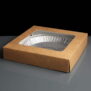 Kraft cardboard pie boxes with film lid with R0687 foil