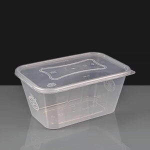 1000cc Clear Rectangular Plastic Container and Lid