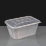 1000cc Clear Rectangular Plastic Container and Lid
