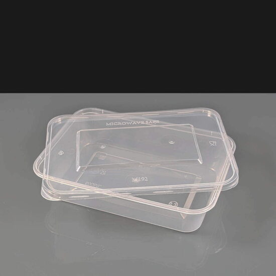 500cc Clear Rectangular Plastic Container and Lid 500cc Clear Rectangular Plastic Container and Lid