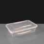 500cc Clear Rectangular Plastic Container and Lid 
