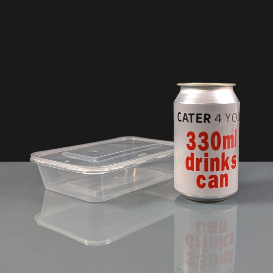 500cc Clear Rectangular Plastic Container and Lid 500cc Clear Rectangular Plastic Container and Lid