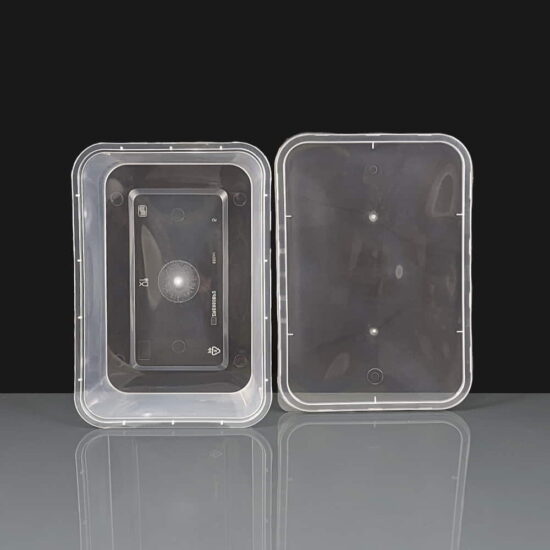 650cc Clear Rectangular Plastic Container and Lid 650cc Clear Rectangular Plastic Container and Lid