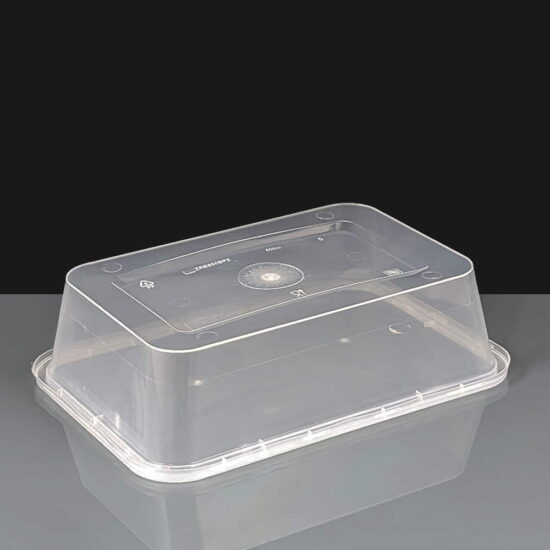 650cc Clear Rectangular Plastic Container and Lid 650cc Clear Rectangular Plastic Container and Lid